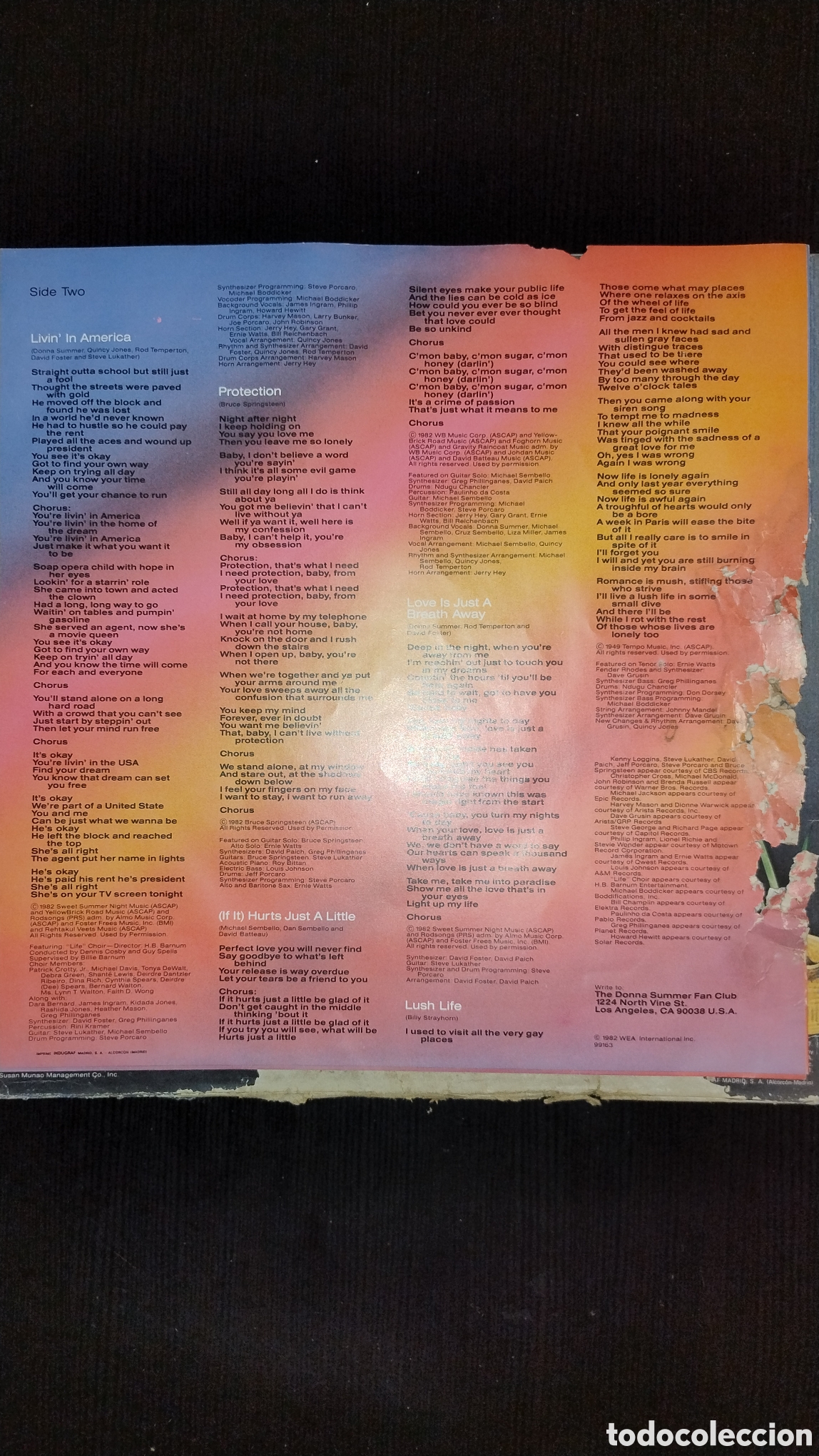 Discos de vinilo: Donna Summer LP WEA Espa&ntilde;a - Foto 4