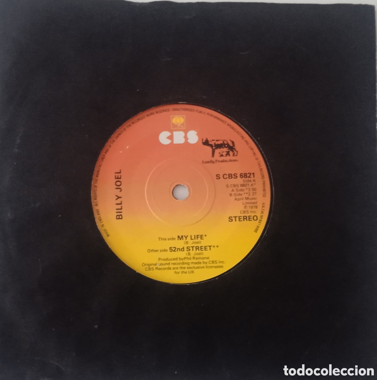 Discos de vinilo: BILLY JOEL - My Life (1978) single - Foto 5