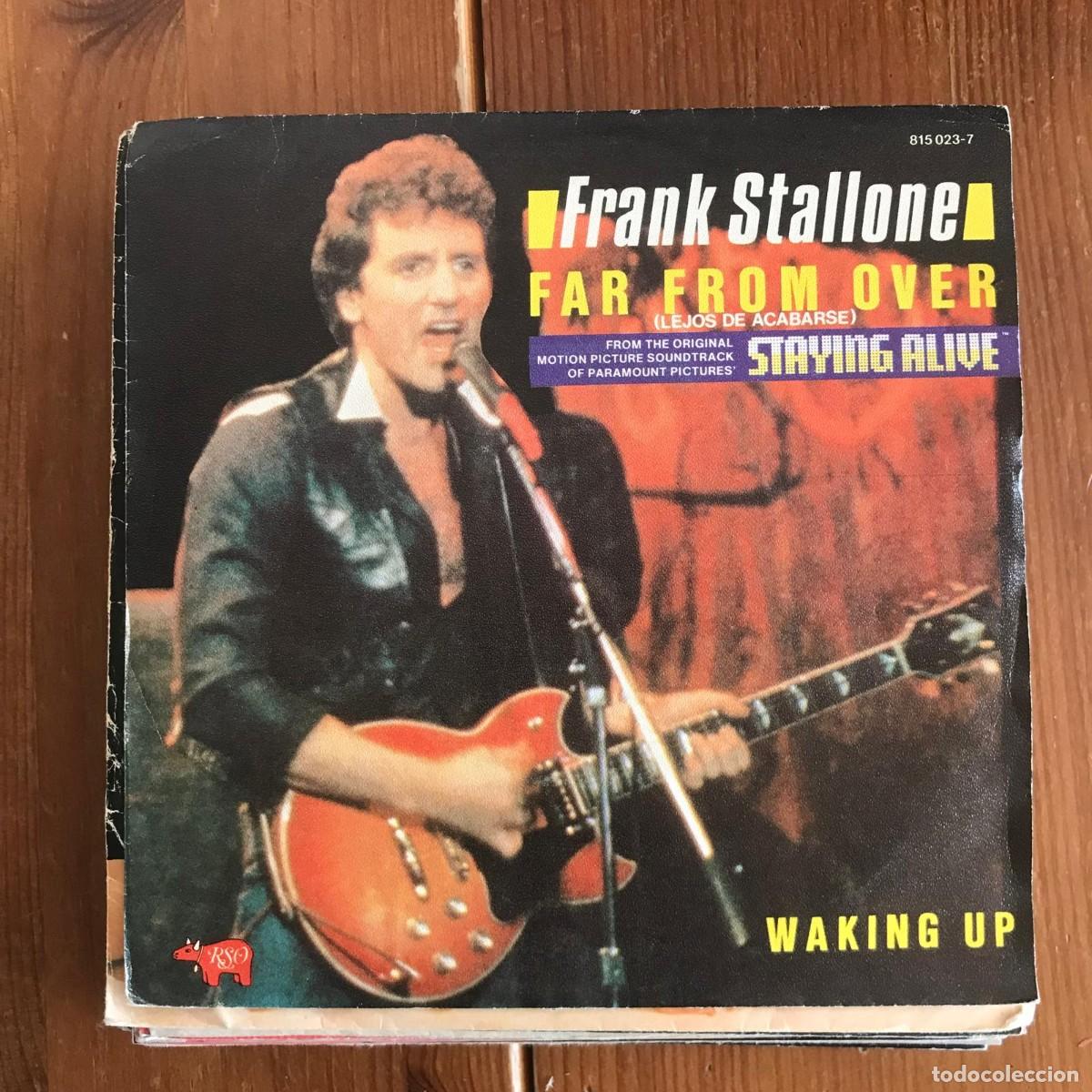 Discos de vinilo: FRANK STALLONE - FAR FROM OVER - STAYING ALIVE - SINGLE RSO 1983 - Foto 1