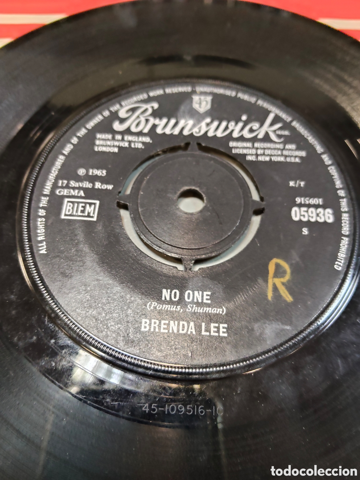 Discos de vinilo: Single LONDON 1965 BRUNSWICK - Foto 2