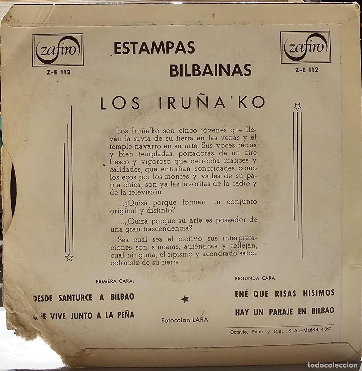 Discos de vinilo: Vinilo Estampas Bilbainas - Los Iru&ntilde;ako - Foto 2