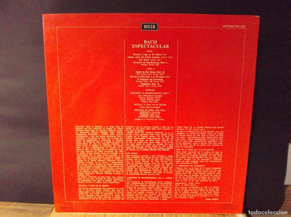 Discos de vinilo: BACH ESPECTACULAR VINILO LP. - Foto 2