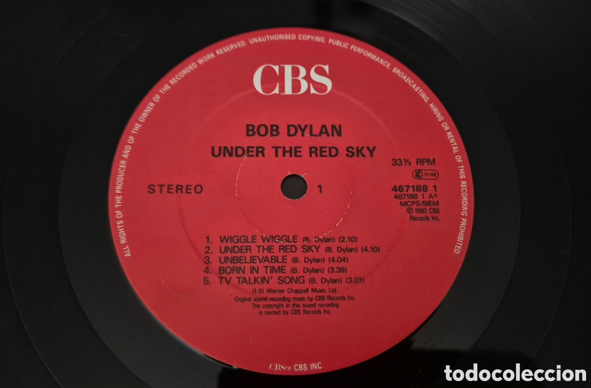 Discos de vinilo: Bob Dylan - Under the Red Sky lp 1990 - Foto 4