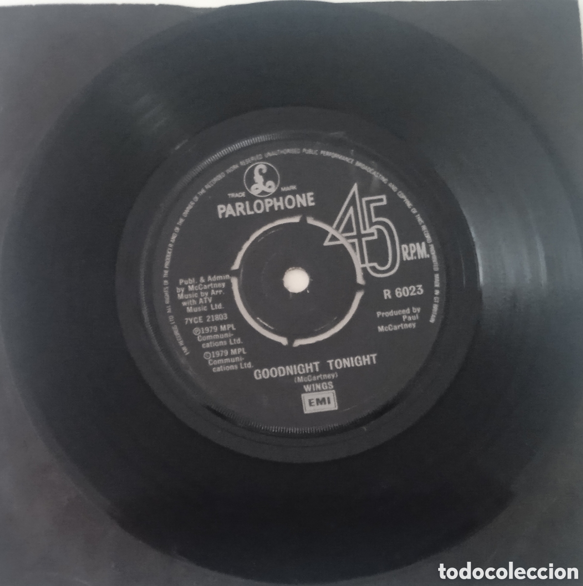 Discos de vinilo: WINGS - Goodnight tonight (1979) single - Foto 3
