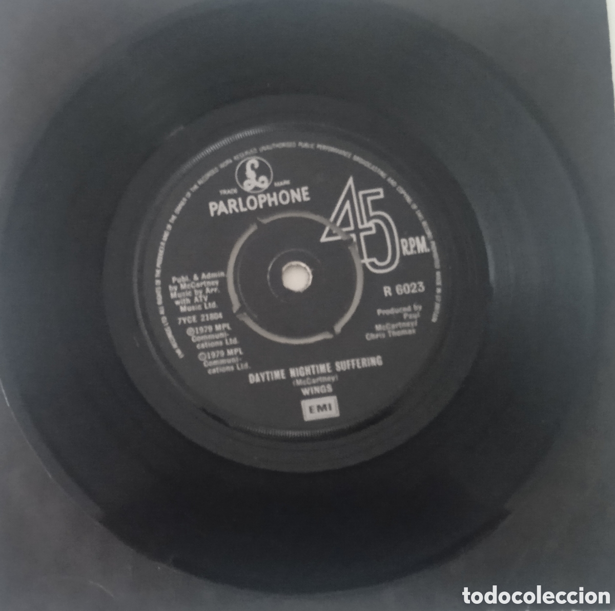 Discos de vinilo: WINGS - Goodnight tonight (1979) single - Foto 4