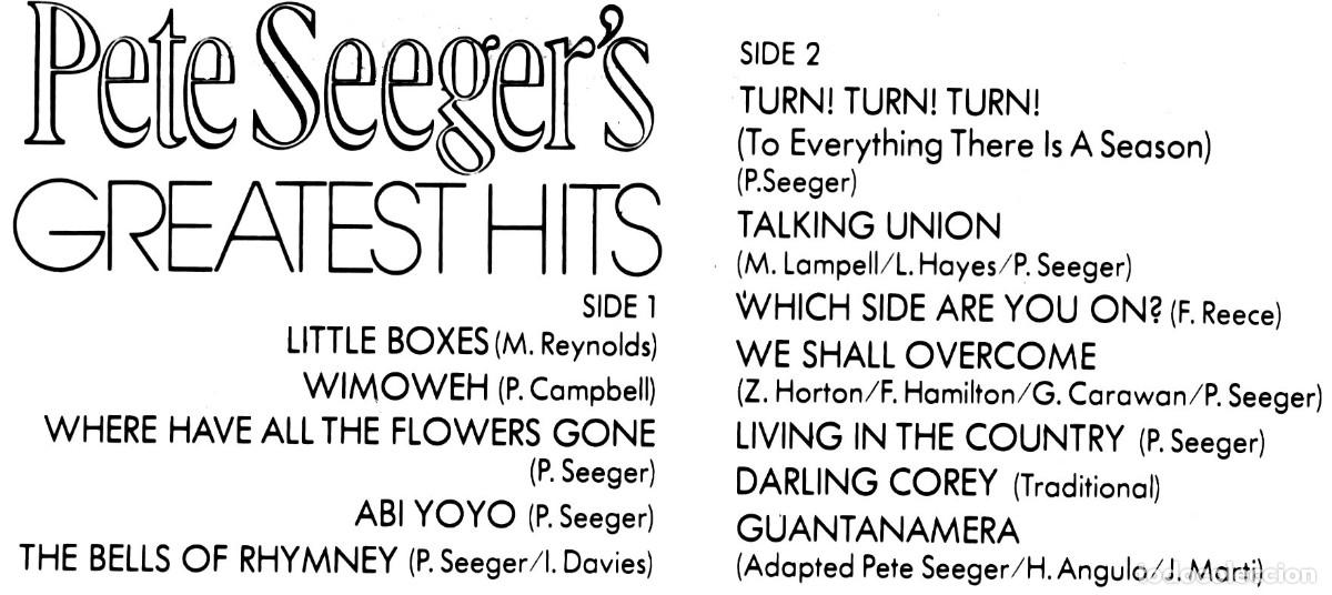 Discos de vinilo: �V619 - [LP VINILO]. PETE SEEGER. GREATEST HITS. RECOPILATORIO. - Foto 6