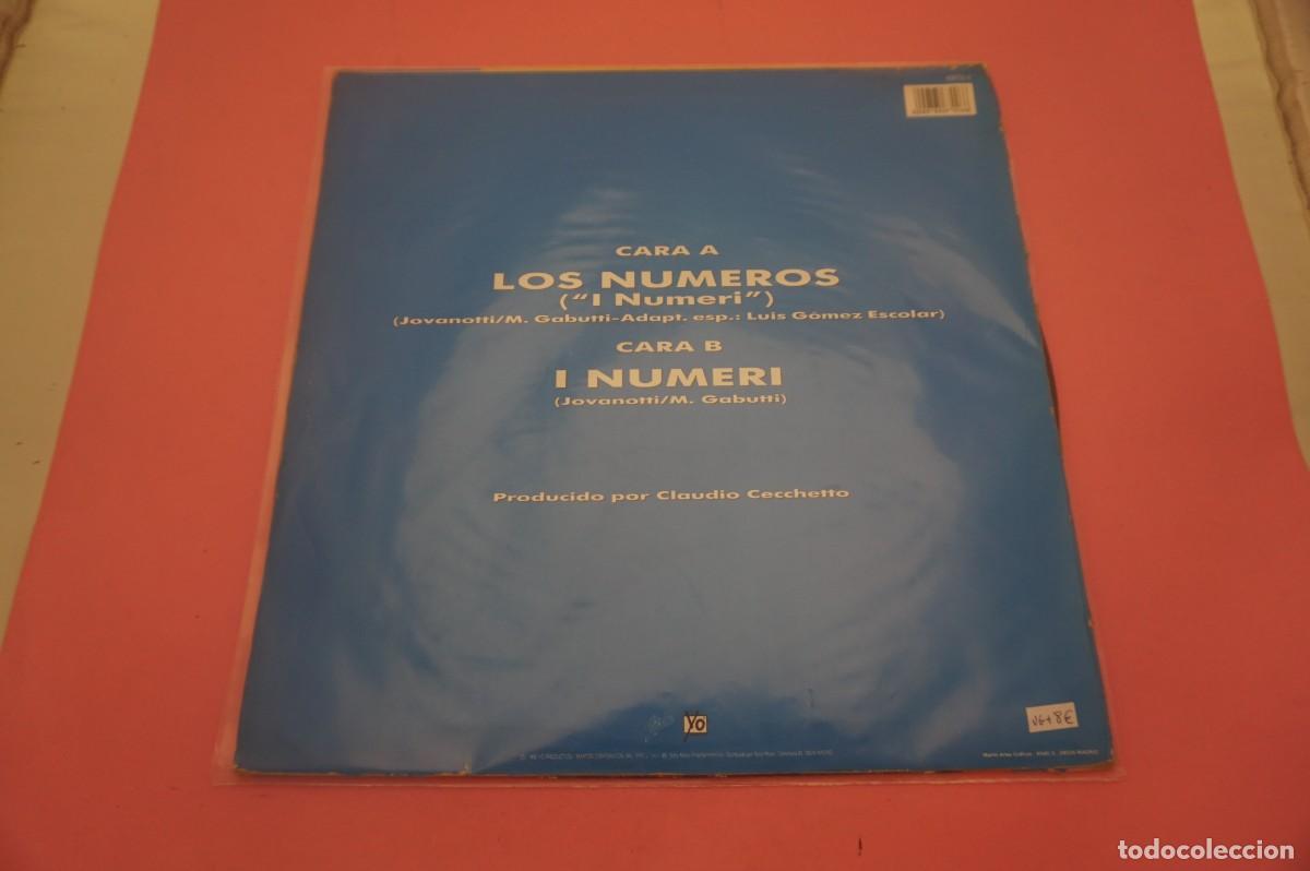 Discos de vinilo: MAXI SINGLE - JOVANOTTI - LOS NUMEROS - DISCO EN BUEN ESTADO - Foto 3