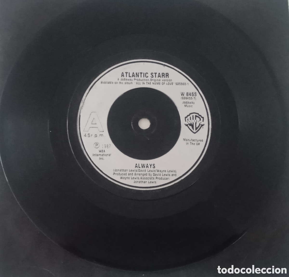 Discos de vinilo: ATLANTIC STARR - Always (1987) single - Foto 3
