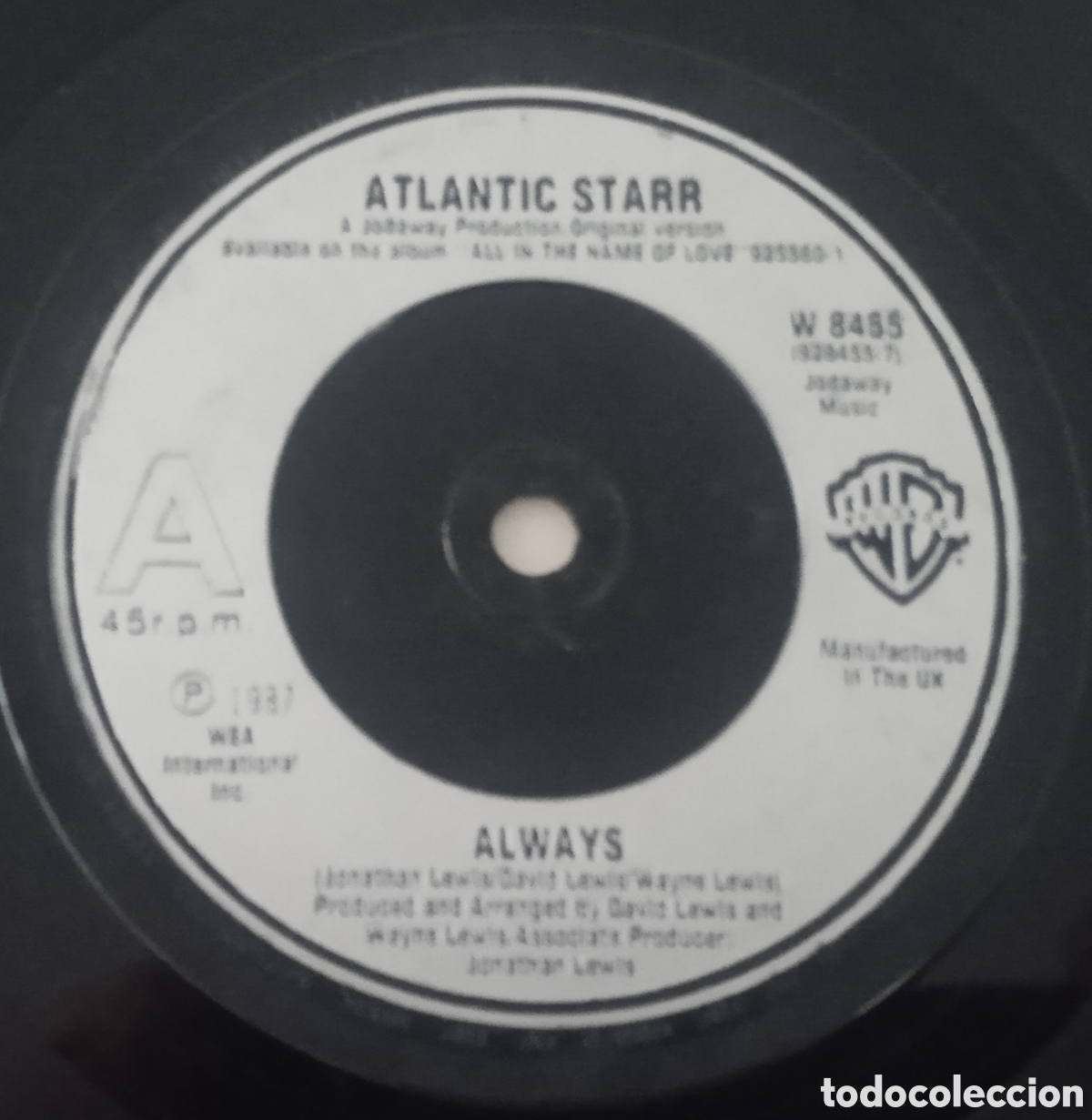 Discos de vinilo: ATLANTIC STARR - Always (1987) single - Foto 1