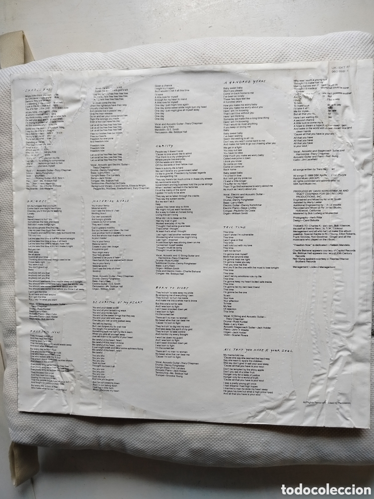 Discos de vinilo: Defectuoso Tracy Chapman LP - Foto 4