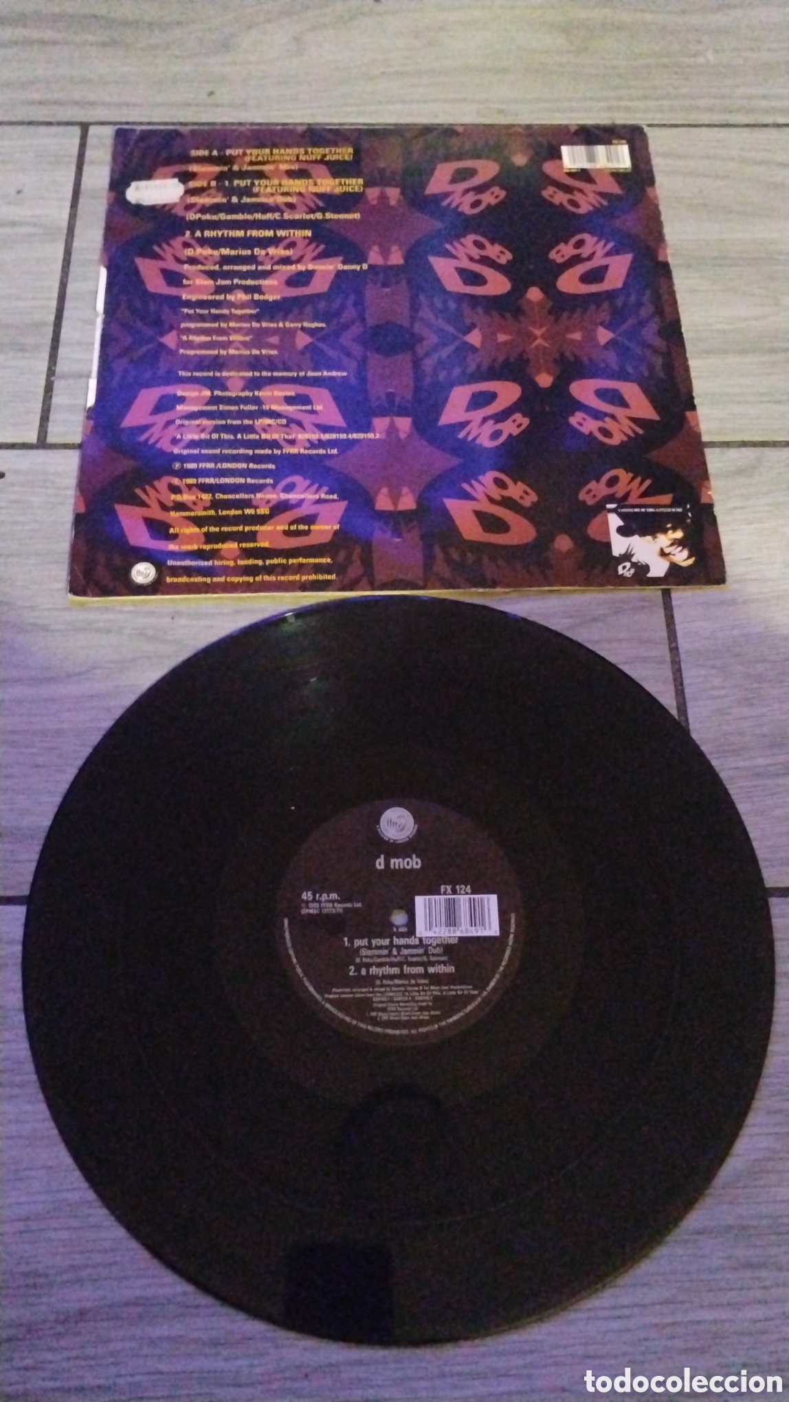 Discos de vinilo: D MOB-PUT YOUR HANDS TOGETHER-MAXI-FFRR/UK-IB - Foto 3