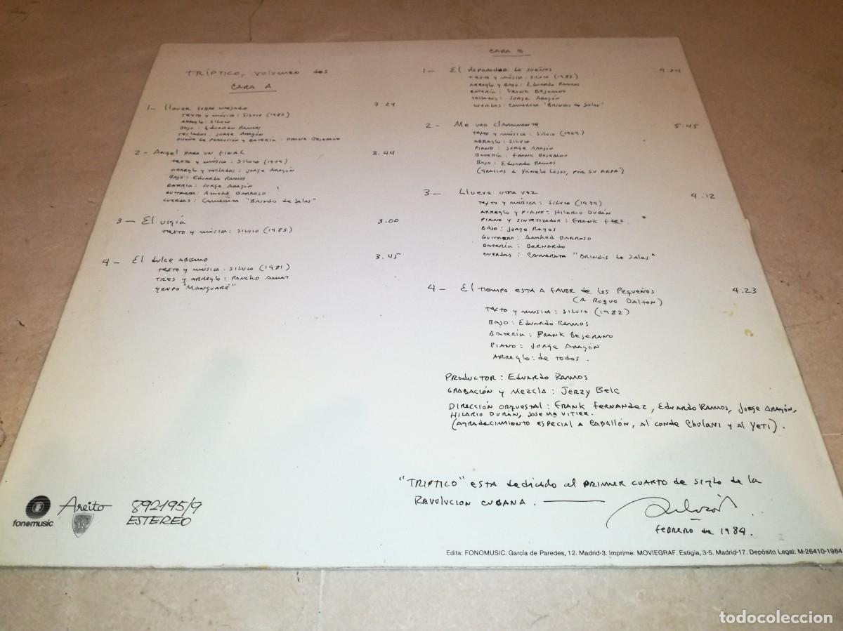 Discos de vinilo: SILVIO RODRIGUEZ-TRIPTICO-VOLUMEN 2-ORIGINAL 1984 - Foto 2