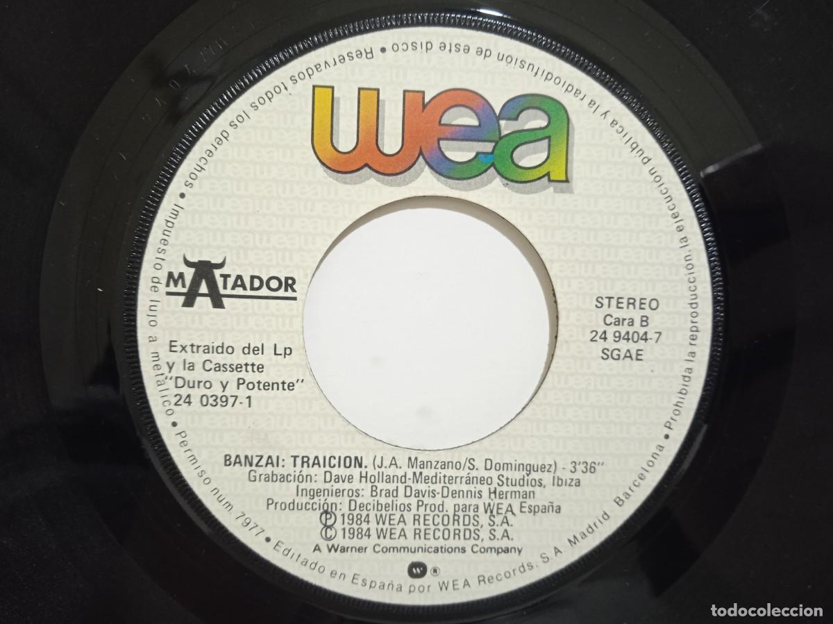 Discos de vinilo: Banzai - Luces / Traicion - Single - 1984 - Foto 6