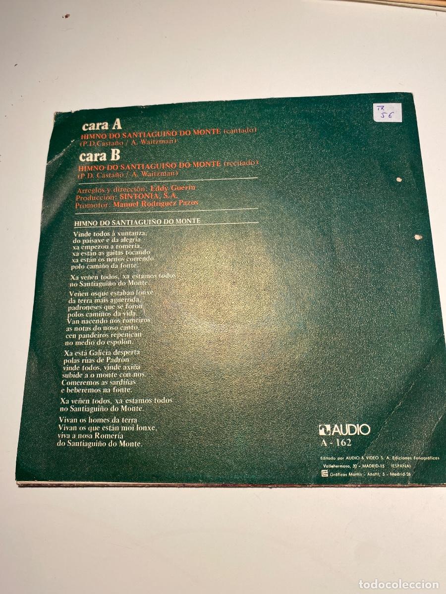 Discos de vinilo: Himno do Santiagui&ntilde;o do Monte. Padron - Foto 2
