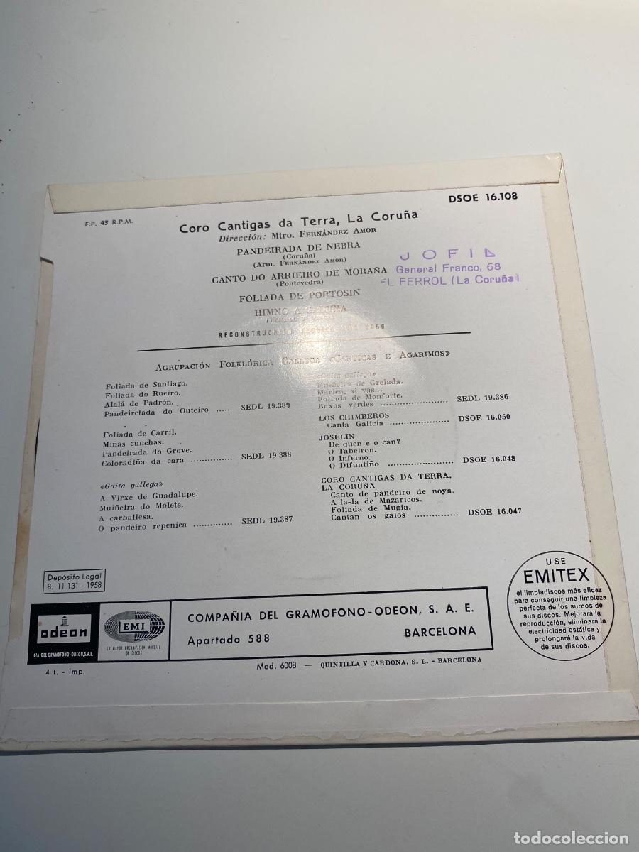 Discos de vinilo: Galicia. Coro Cantigas da Terra. Odeon - Foto 2