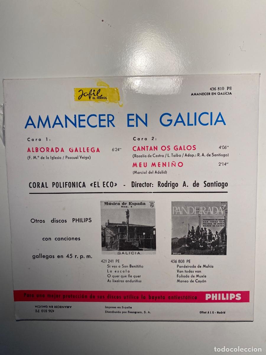 Discos de vinilo: Amanecer en Galicia. Philips. - Foto 2