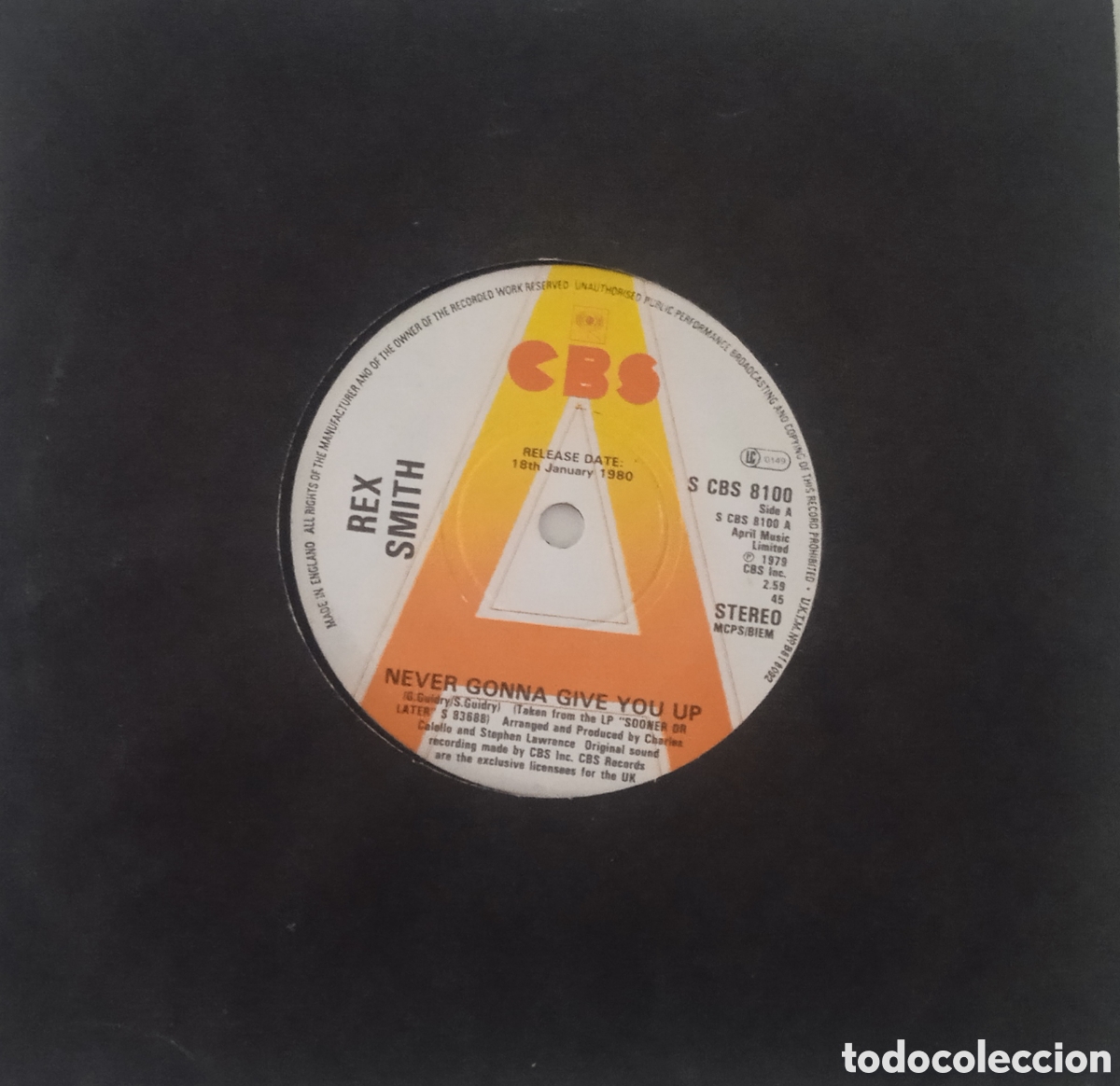 Discos de vinilo: REX SMITH - Never gonna give you up (1979) single - Foto 5