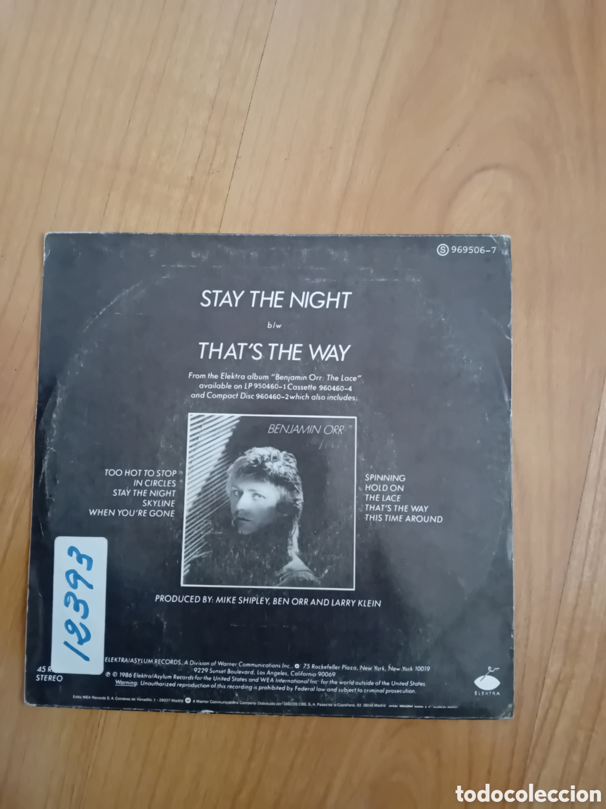 Discos de vinilo: BENJAMIN ORR. STAY THE NIGHT - Foto 2