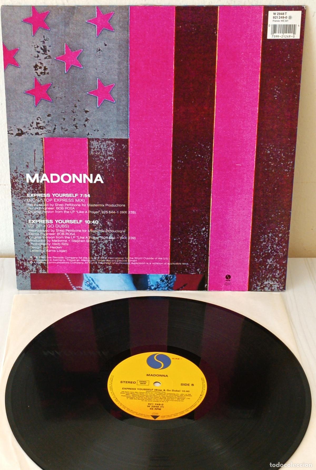 Discos de vinilo: MADONNA - EXPRESS YOURSELF MAXI SIRE - 1989 - Foto 2