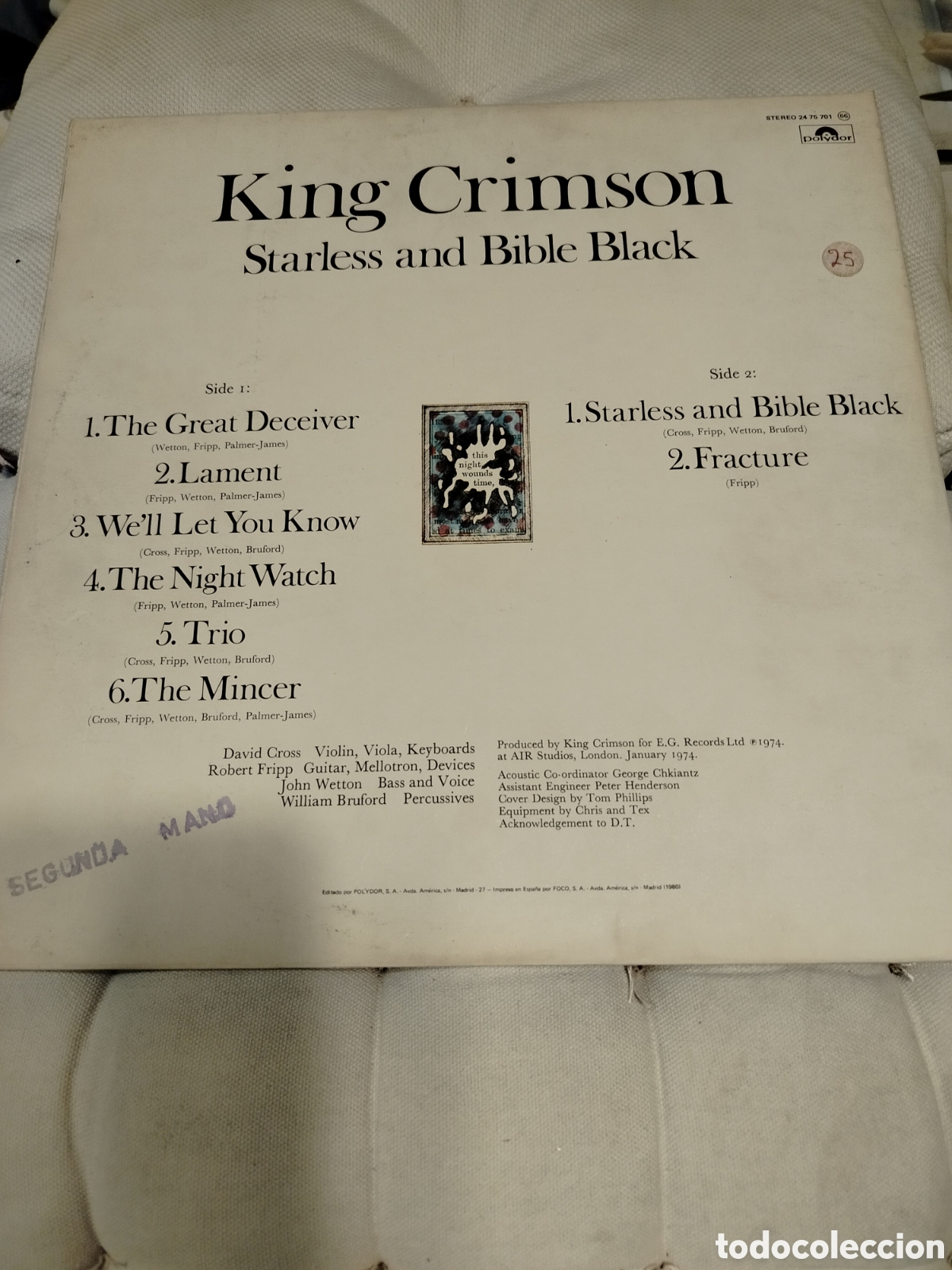 Discos de vinilo: King Crimson LP 1980. - Foto 2