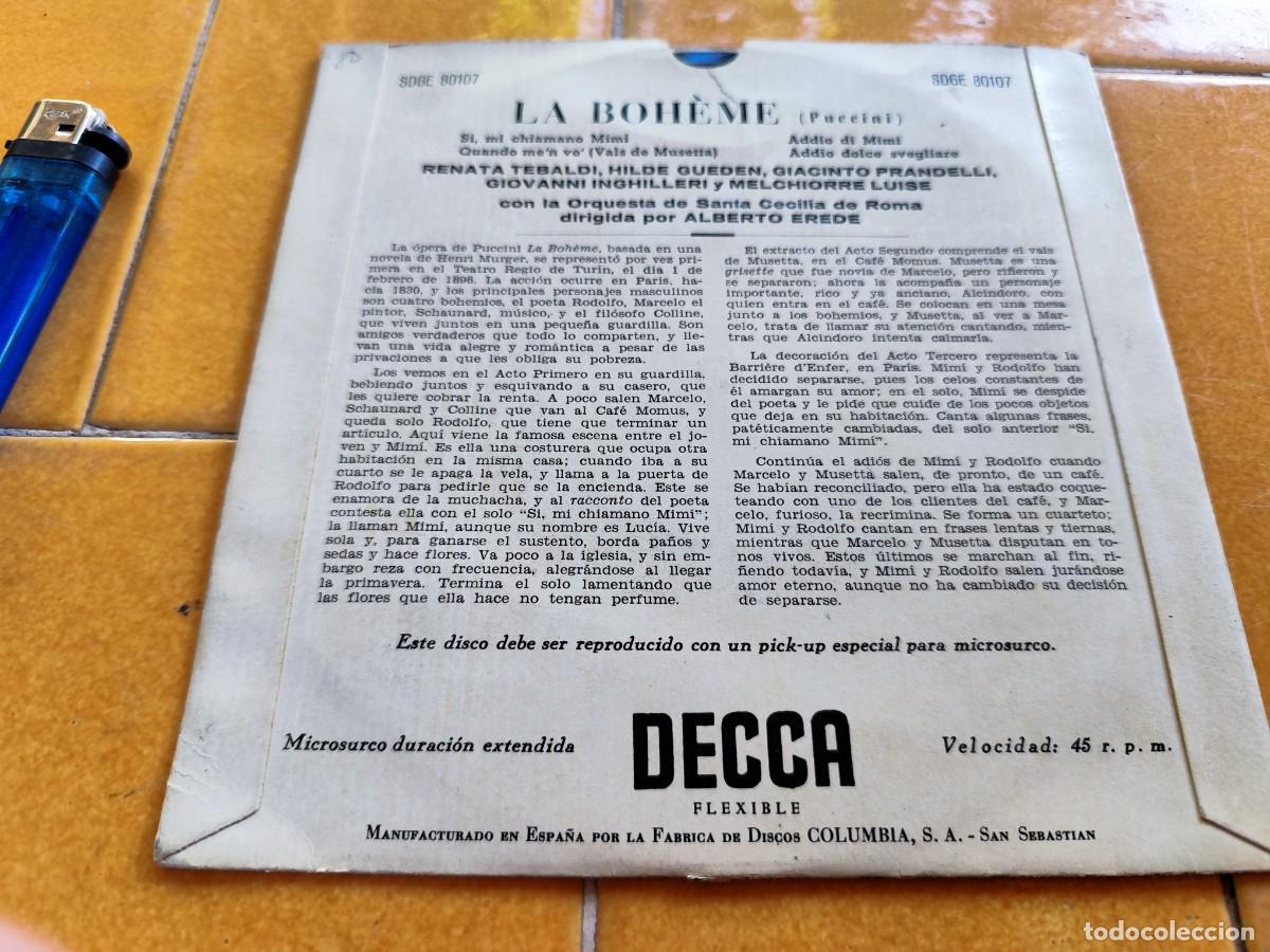 Discos de vinilo: LA BOHEME / PUCCINI / CJA 371 / DECCA - Foto 4