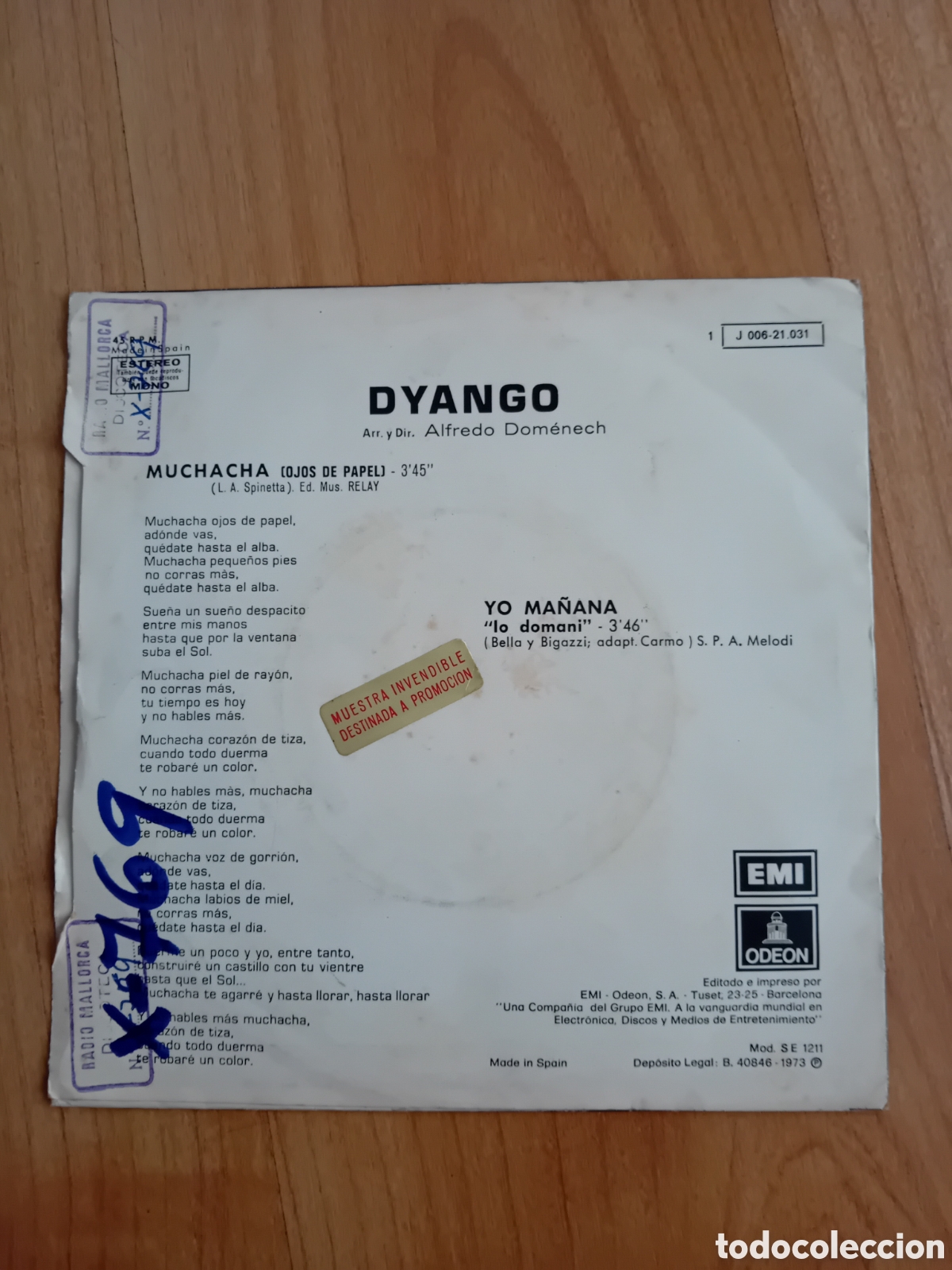 Discos de vinilo: DYANGO. MUCHACHA. YO MA&Ntilde;ANA - Foto 2