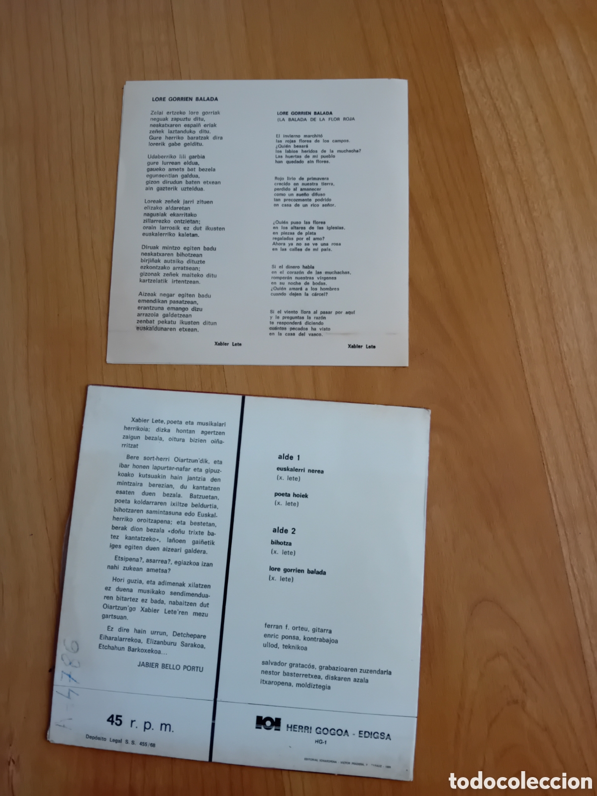 Discos de vinilo: XABIER LETE. EUSKALERRI NEREA - Foto 2