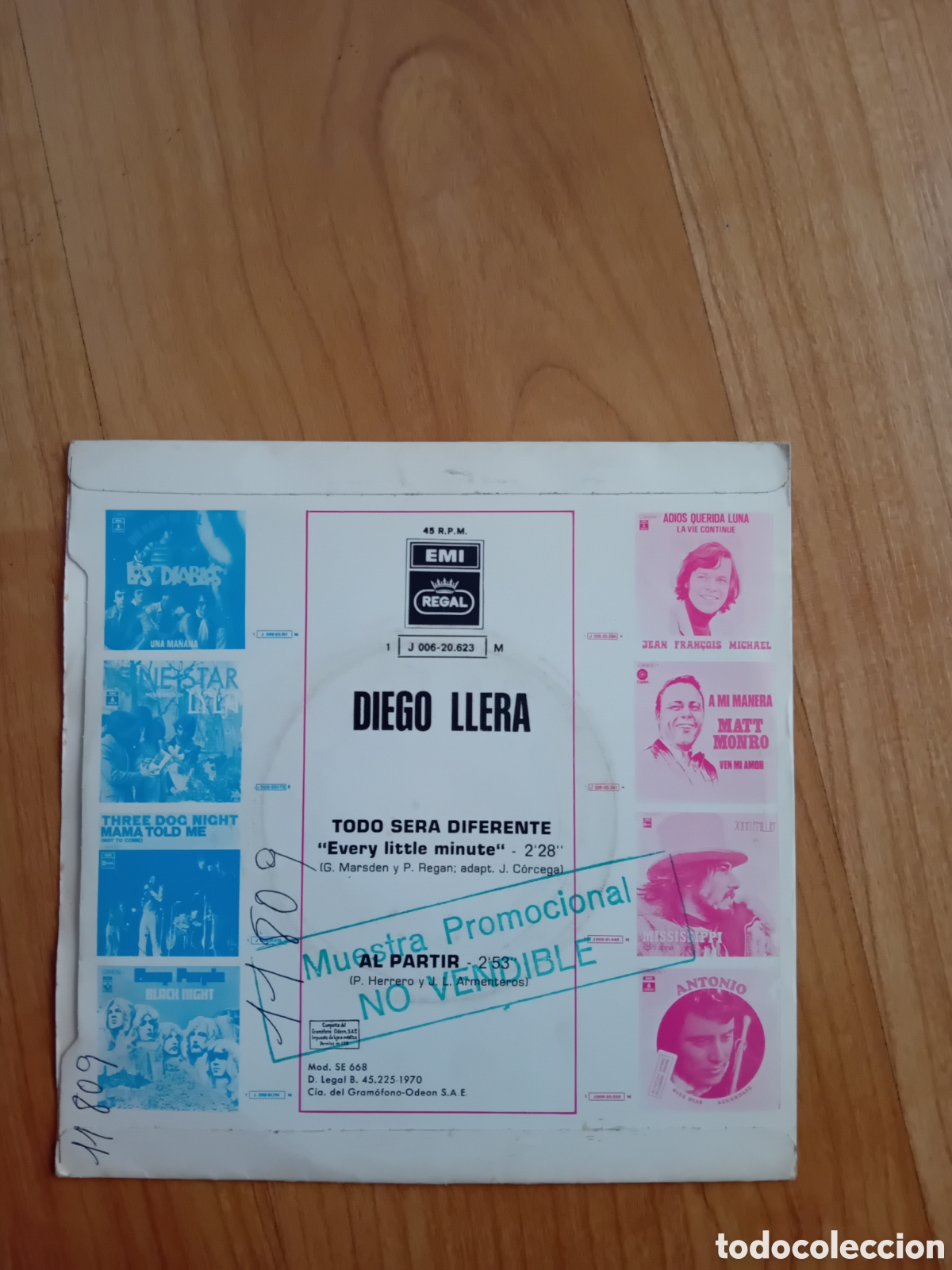 Discos de vinilo: DIEGO LLERA. TODO SERA DIFERENTE - Foto 2
