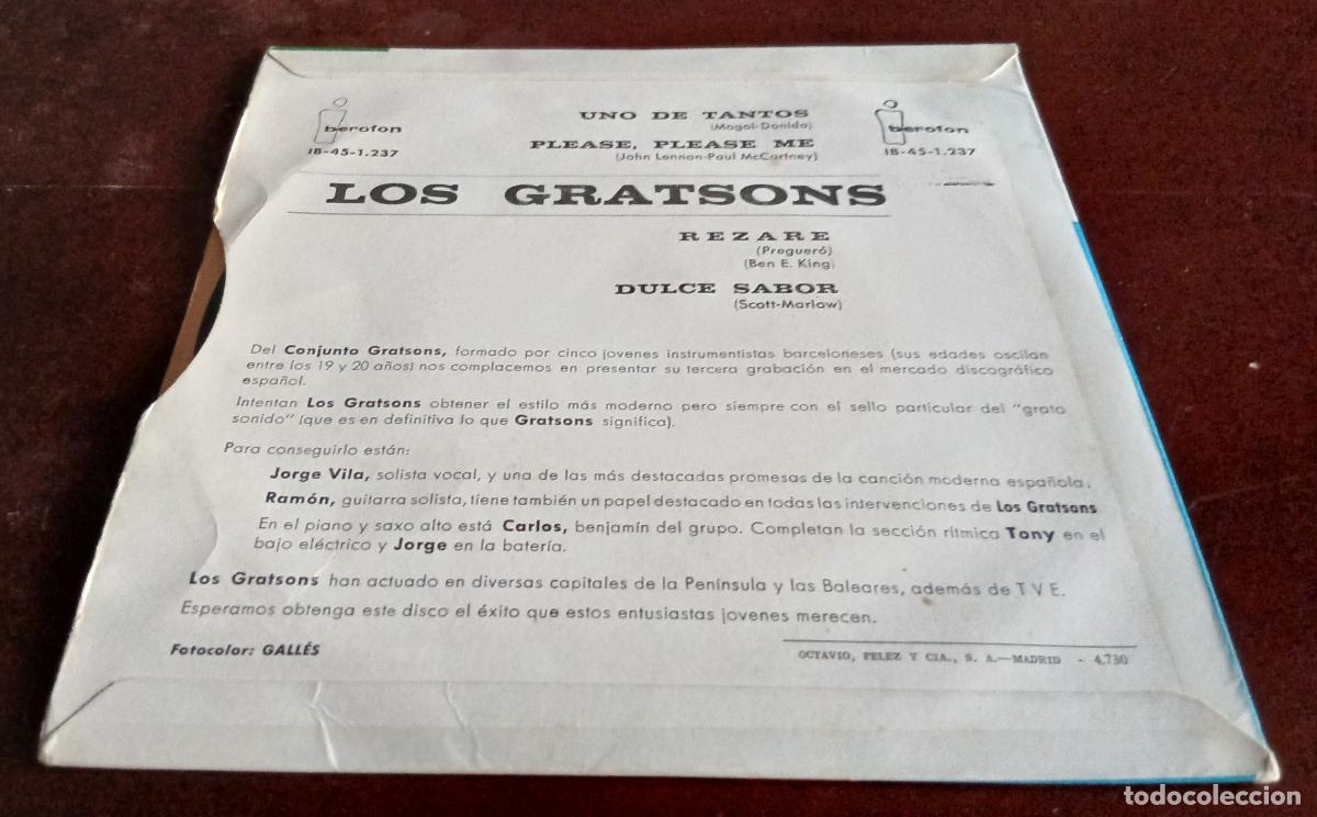 Discos de vinilo: LOS GRATSONS - PLEASE PLEASE ME + 3 EP.S - 1964 - Foto 2