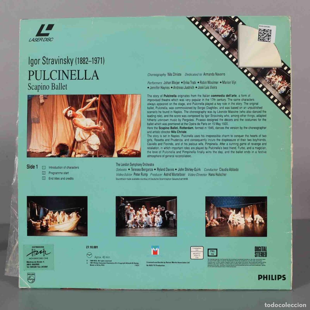 Discos de vinilo: LASERDISC. Igor Stravinsky PULCINELLA ABBADO - Foto 2