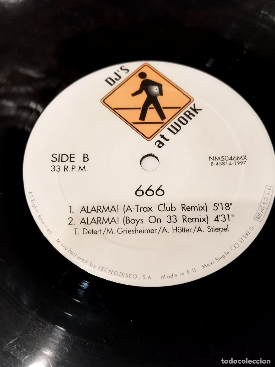 Discos de vinilo: 666 &ndash; Alarma! Maxi single. Makina, trance. - Foto 2