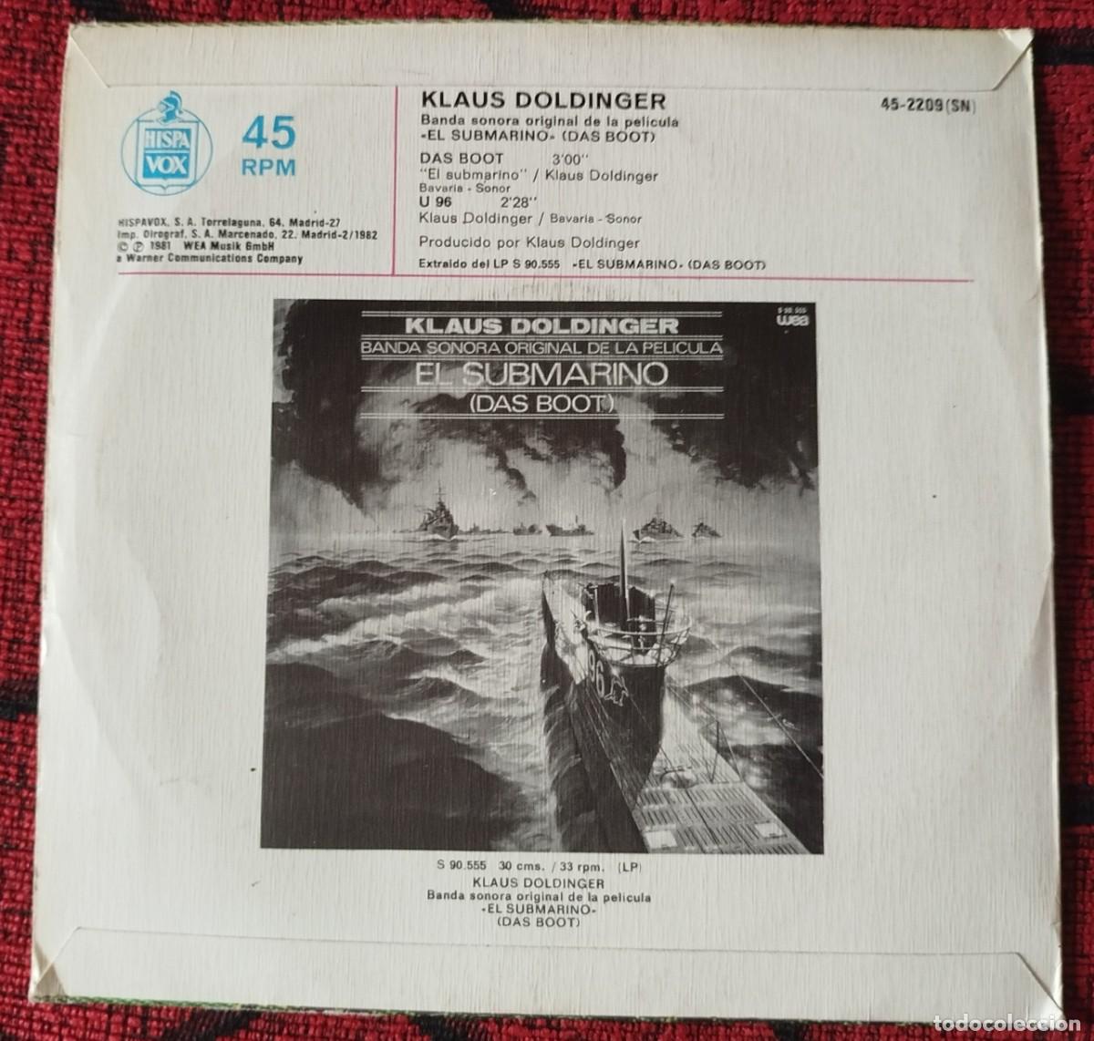 Discos de vinilo: KLAUS DOLDINGER ** Das Boot ** SINGLE VINILO 1982 - Foto 2