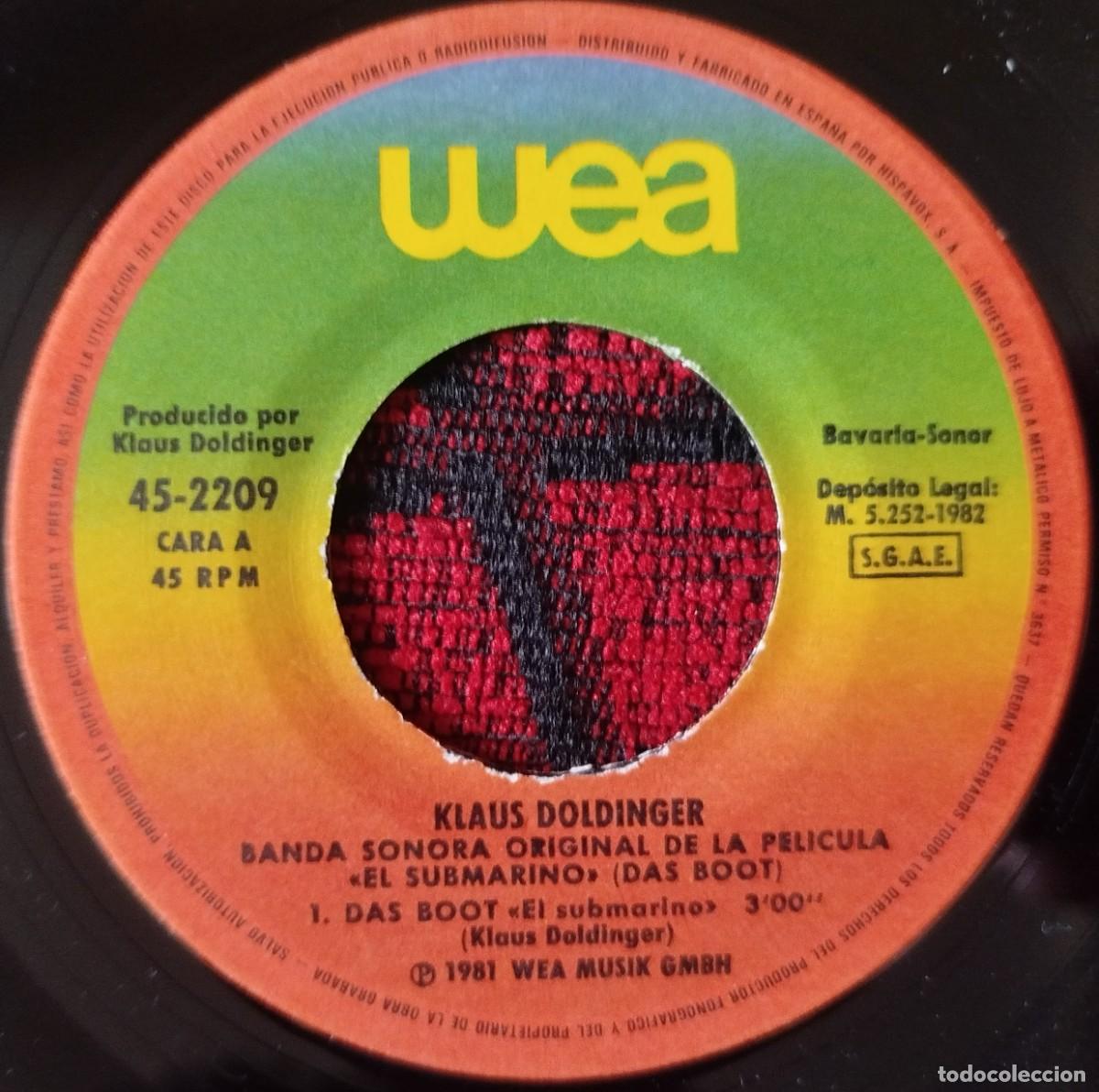 Discos de vinilo: KLAUS DOLDINGER ** Das Boot ** SINGLE VINILO 1982 - Foto 3
