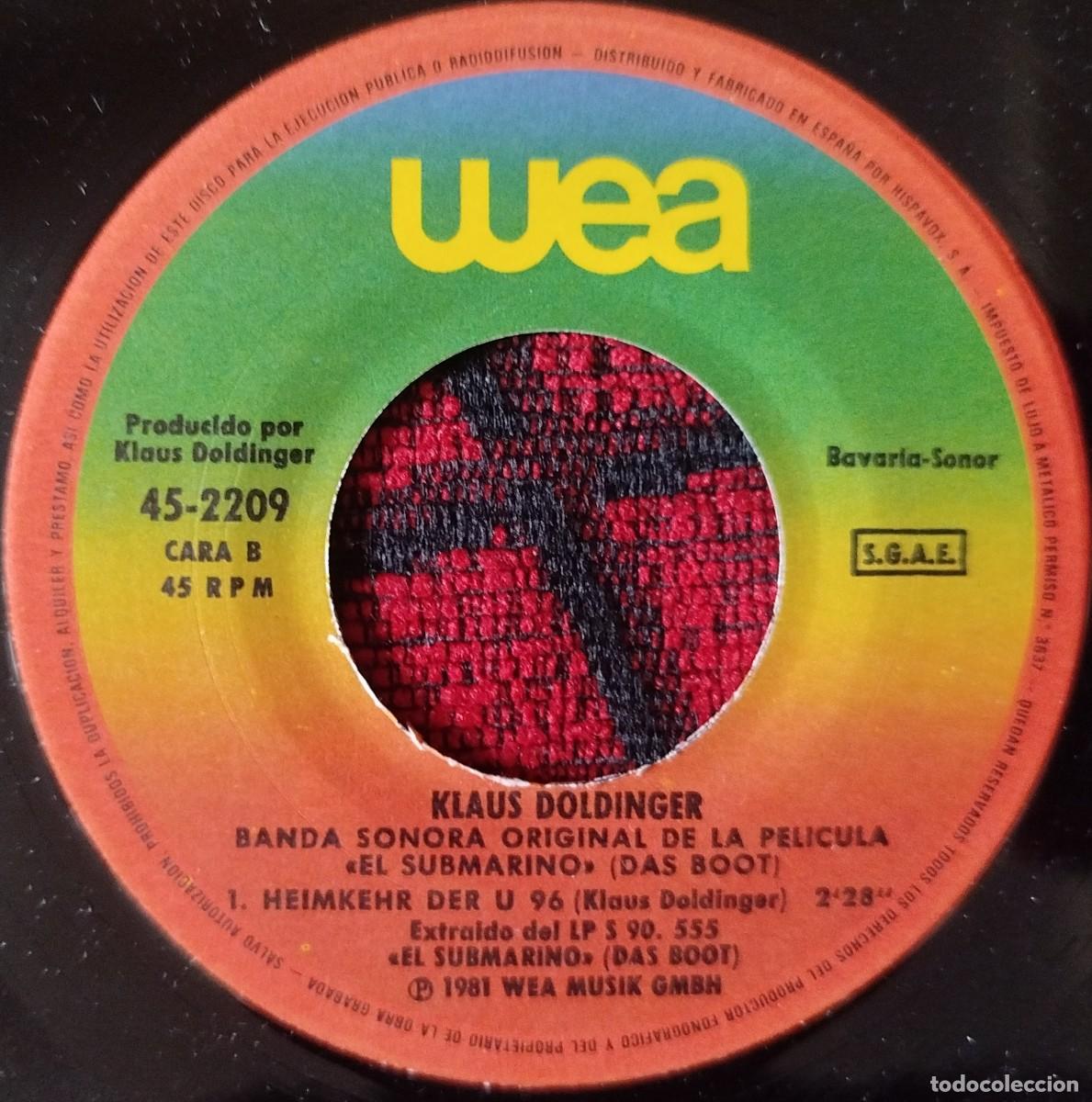 Discos de vinilo: KLAUS DOLDINGER ** Das Boot ** SINGLE VINILO 1982 - Foto 4