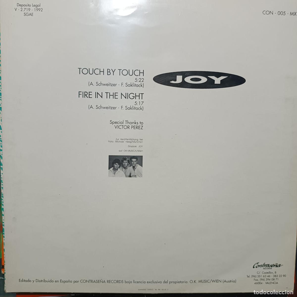 Discos de vinilo: JOY - TOUCH BY TOUCH maxi 12&rdquo; Ed. Spain 1992 - Foto 2