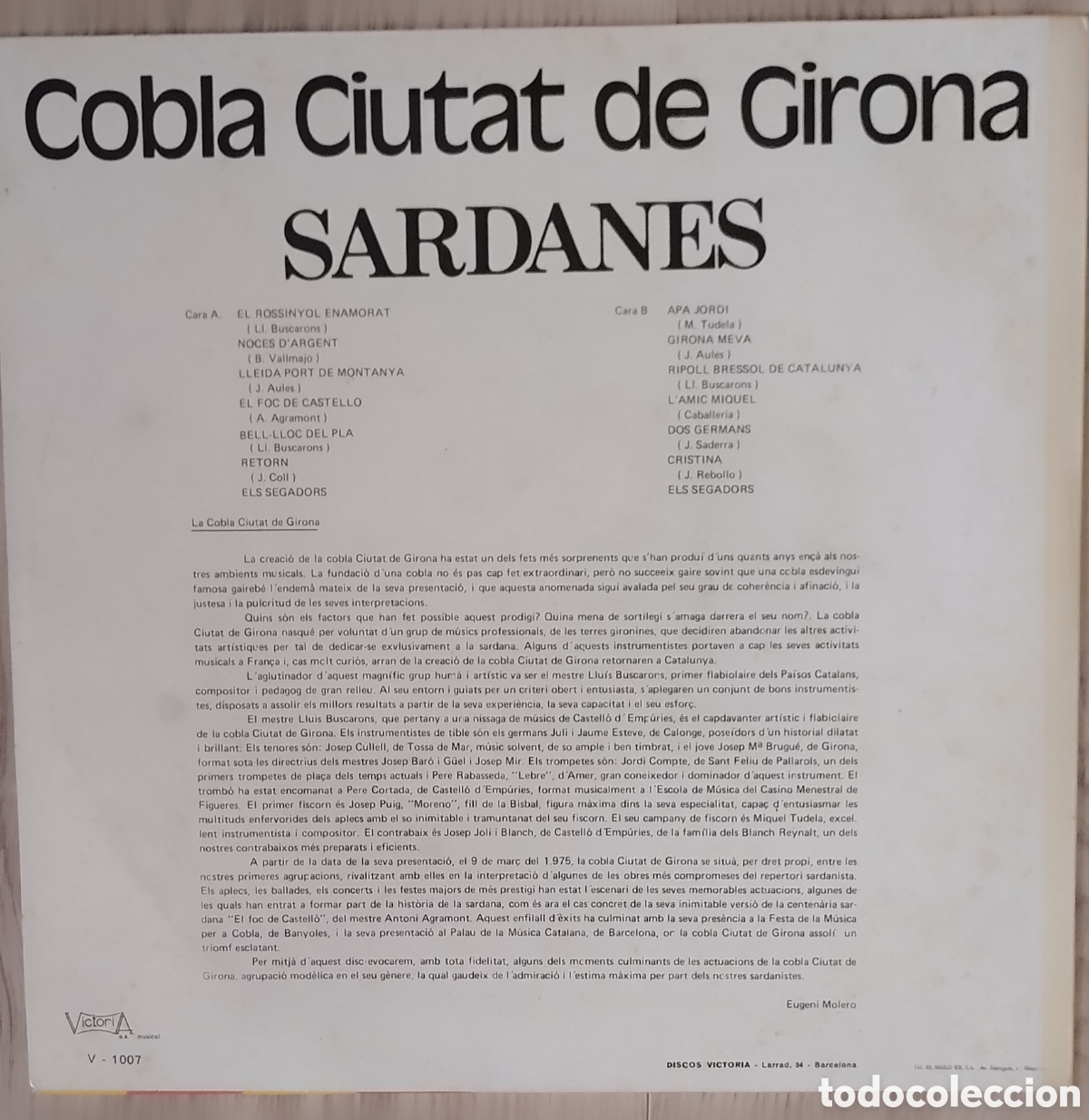 Discos de vinilo: COBLA CIUTAT DE GIRONA - Foto 2