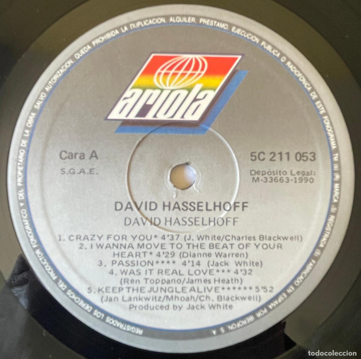 Discos de vinilo: DAVID HASSELHOFF / DAVID HASSELHOFF / LP ARIOLA 1990 / ESPA&Ntilde;A - Foto 3