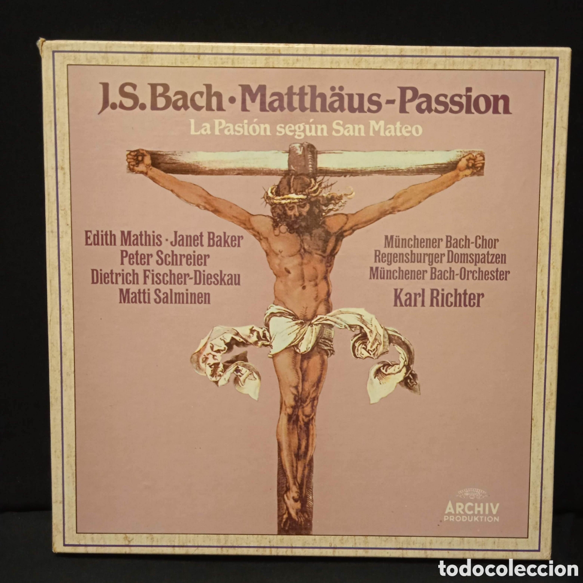 Dischi in vinile: J S BACH MATTH&Auml;US-PASSION LA PASI&Oacute;N SEG&Uacute;N SAN MATEO - DIR KARL RICHTER 4 x LP VINILO
