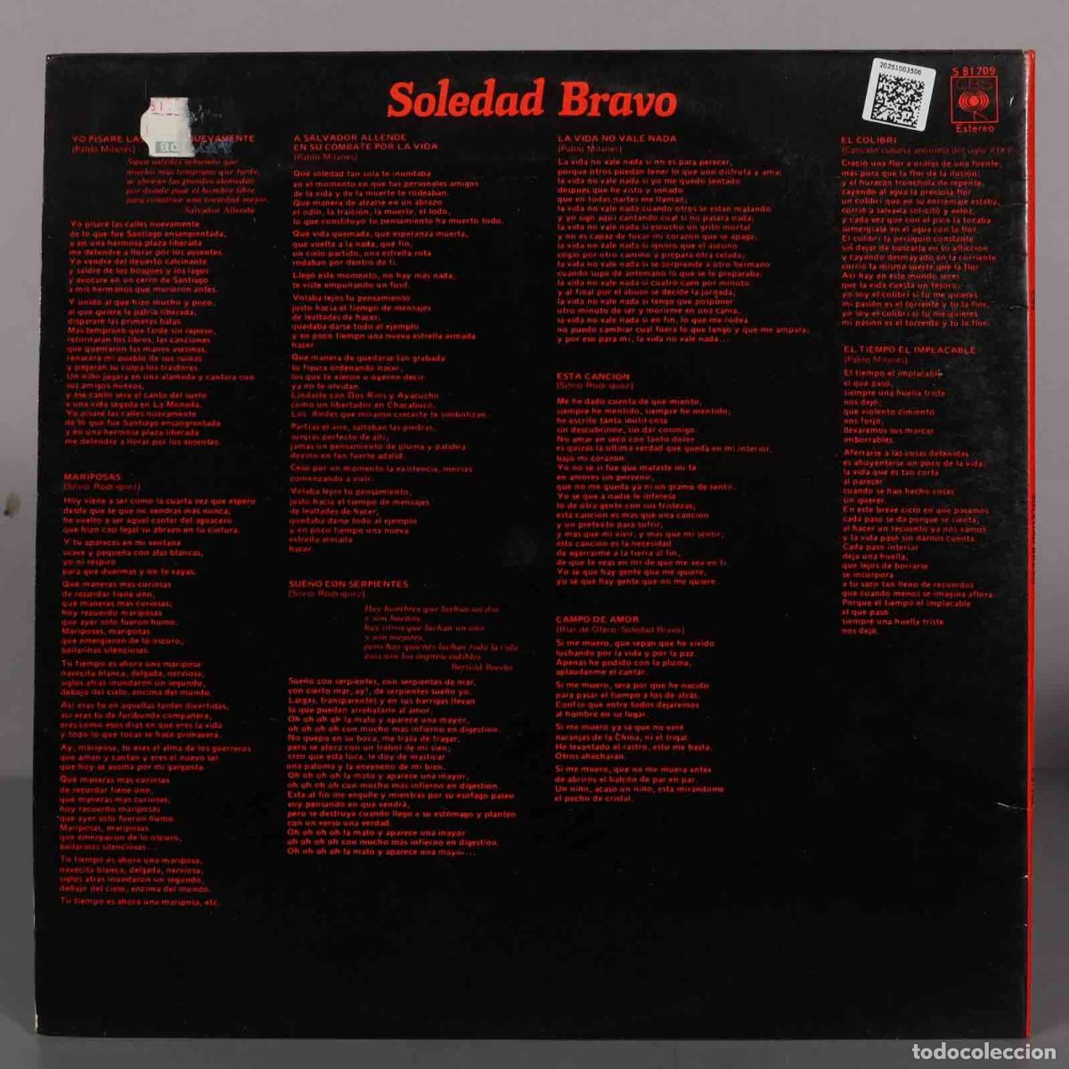 Discos de vinilo: LP. Soledad Bravo &ndash; Soledad Bravo - Foto 2