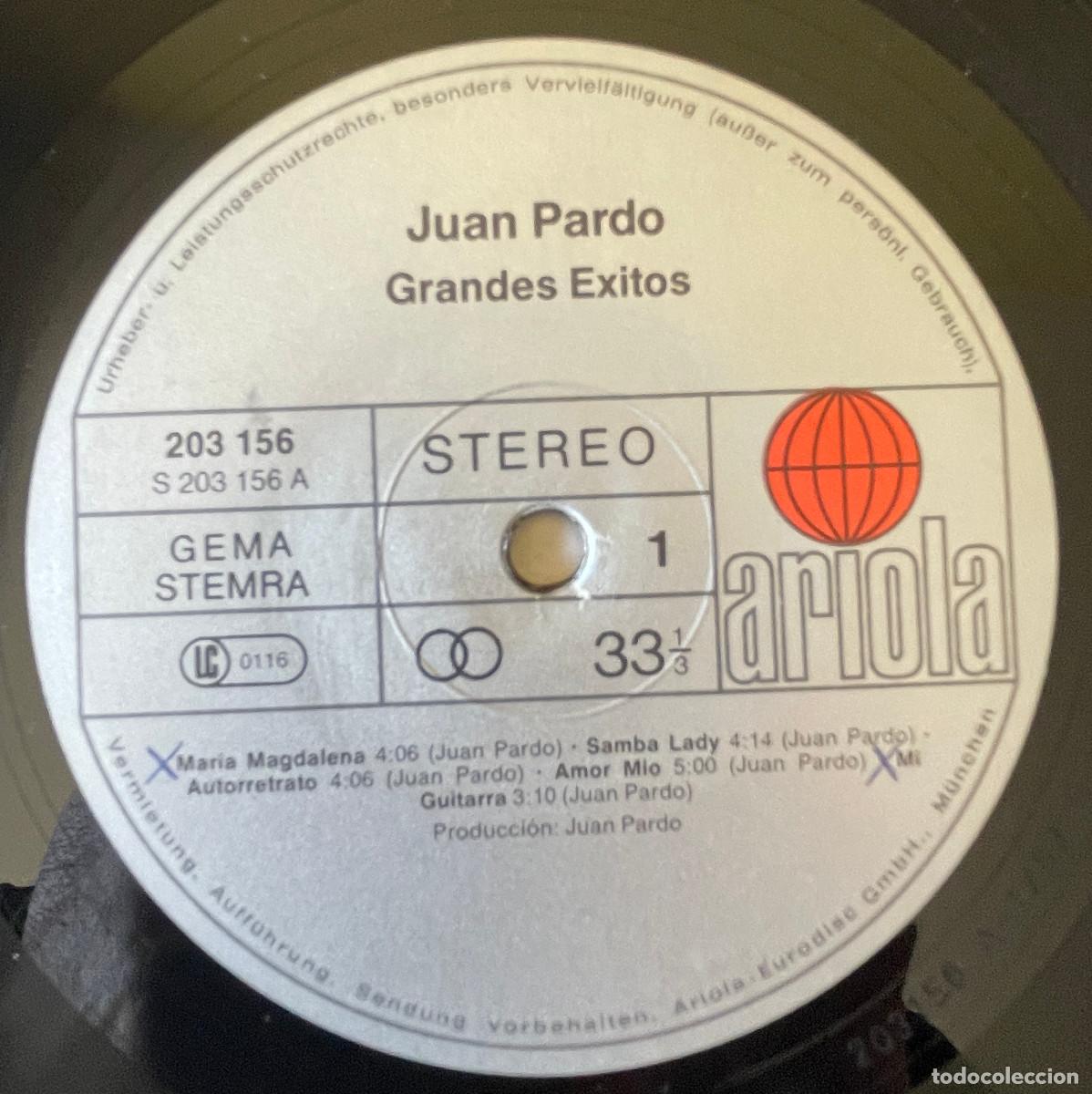 Discos de vinilo: JUAN PARDO / GRANDES EXITOS / LP ARIOLA 19? / GERMANY - Foto 3