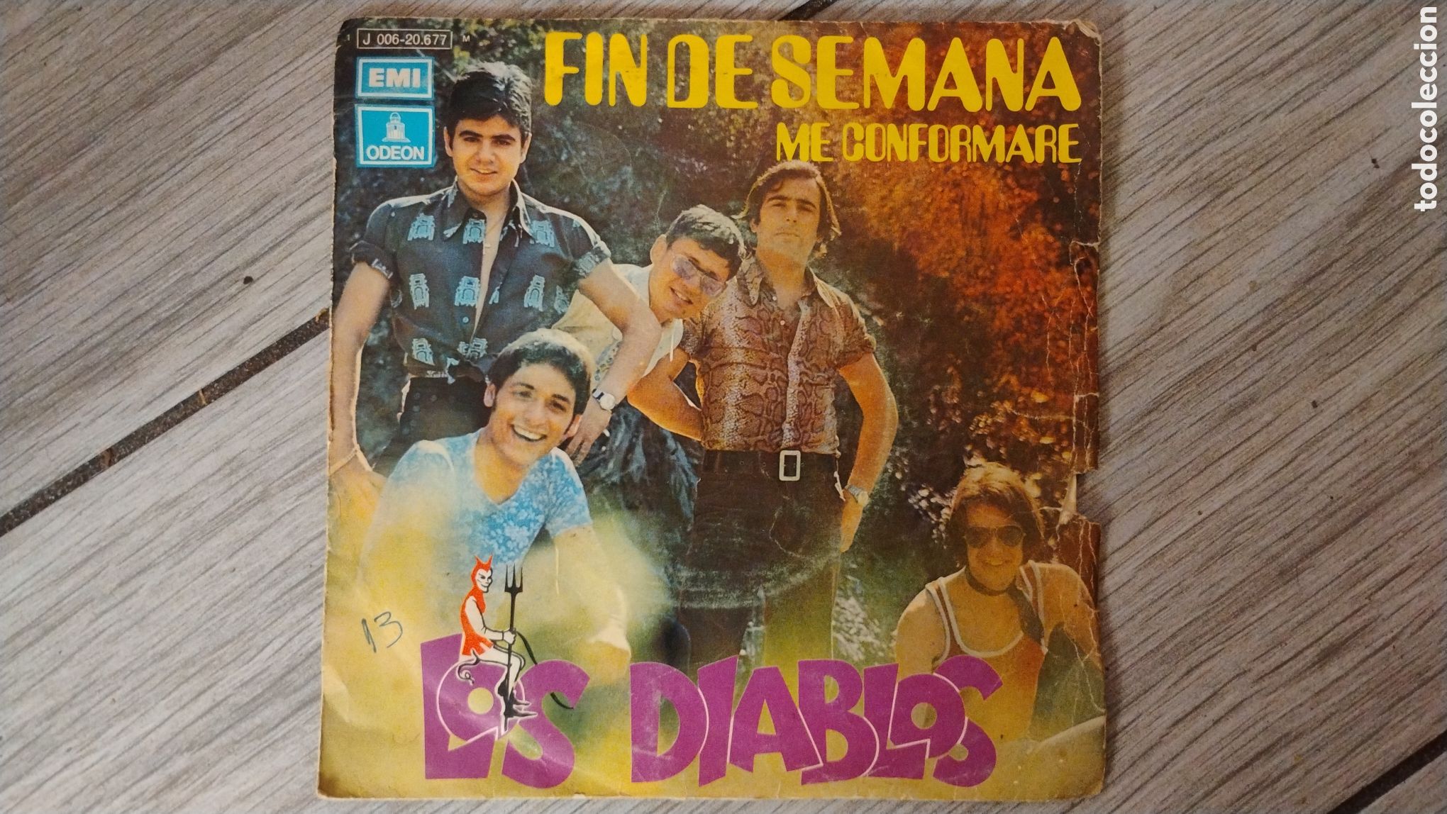 Discos de vinilo: LOS DIABLOS-FIN DE SEMANA-SINGLE-ODEON/SPAIN-IB - Foto 1