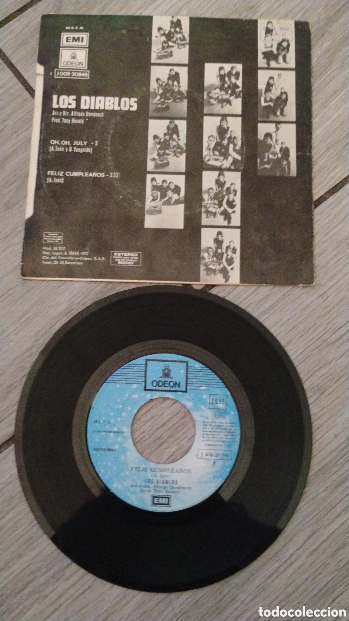 Discos de vinilo: LOS DIABLOS-OH,OH,JULY-SINGLE-ODEON/SPAIN-IB - Foto 3