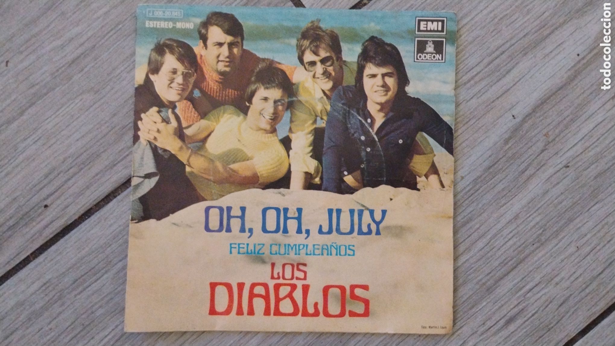 Discos de vinilo: LOS DIABLOS-OH,OH,JULY-SINGLE-ODEON/SPAIN-IB - Foto 1
