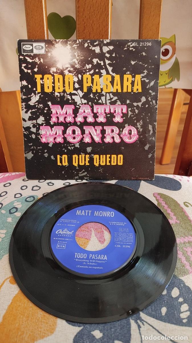 Discos de vinilo: MATT MONRO-SINGLE TODO PASARA - Foto 1