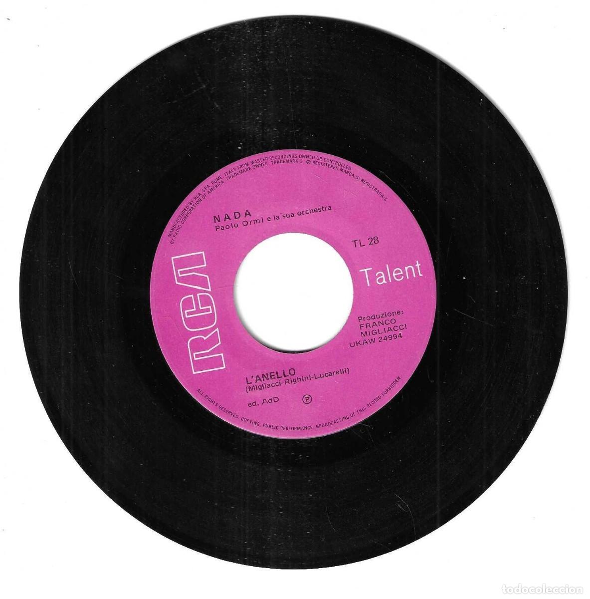 Discos de vinilo: NADA - LANELLO / INNAMORATA DI TE - RCA TALENT - Foto 2