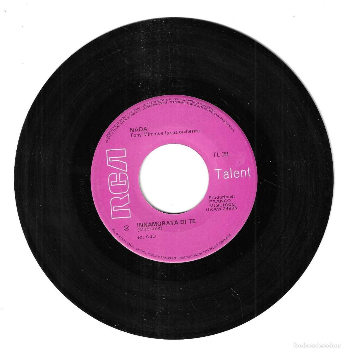 Discos de vinilo: NADA - LANELLO / INNAMORATA DI TE - RCA TALENT - Foto 3