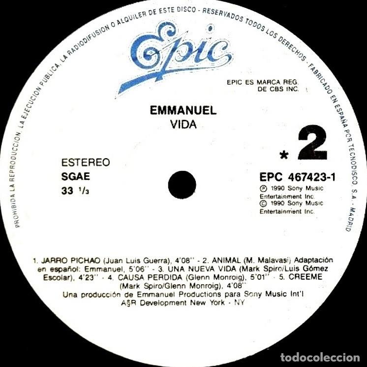 Discos de vinilo: �V215 - [LP VINILO]. EMMANUEL. VIDA. - Foto 7