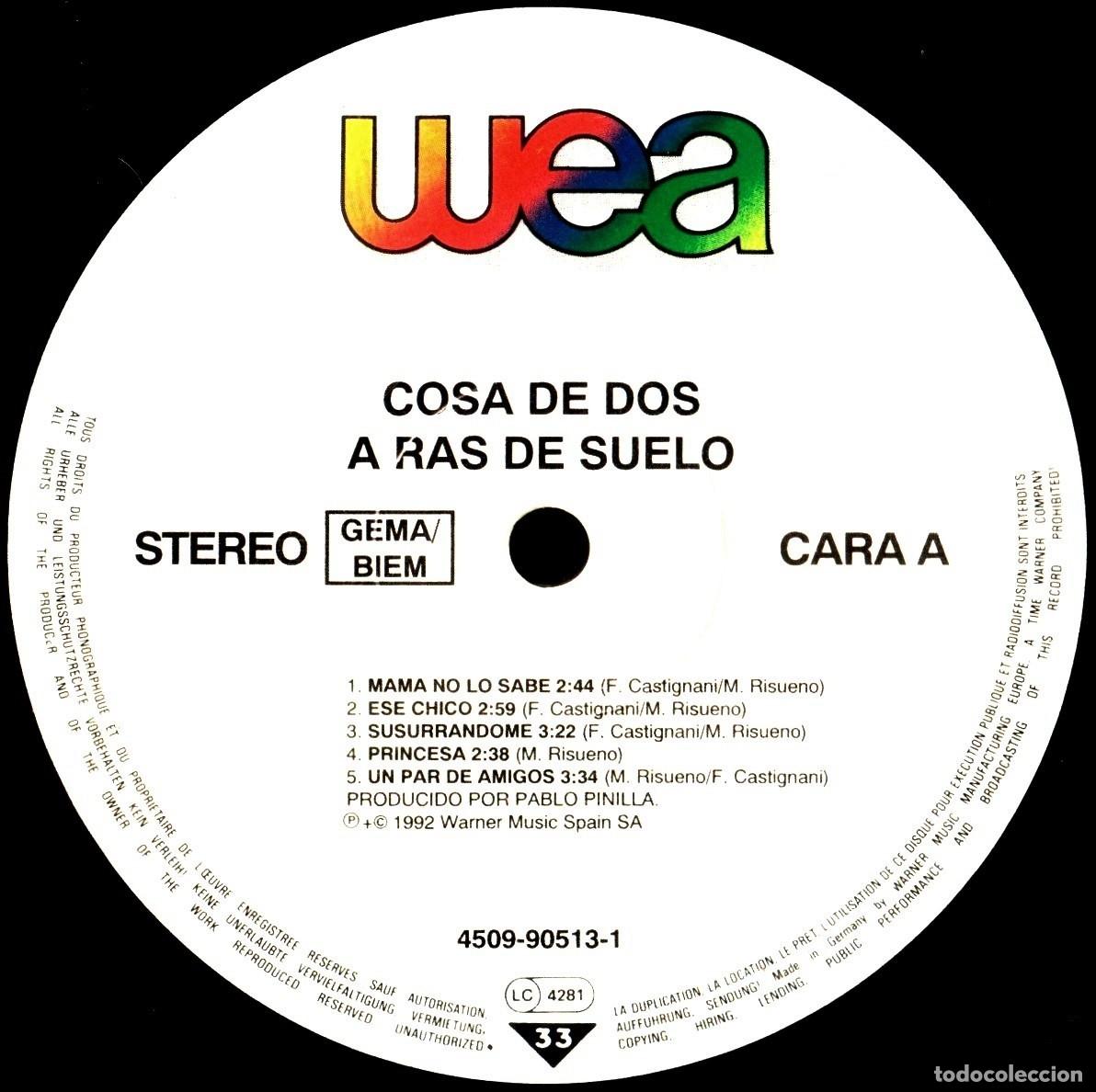 Discos de vinilo: �V1555 - [LP VINILO]. COSA DE DOS. A RAS DE SUELO. - Foto 6