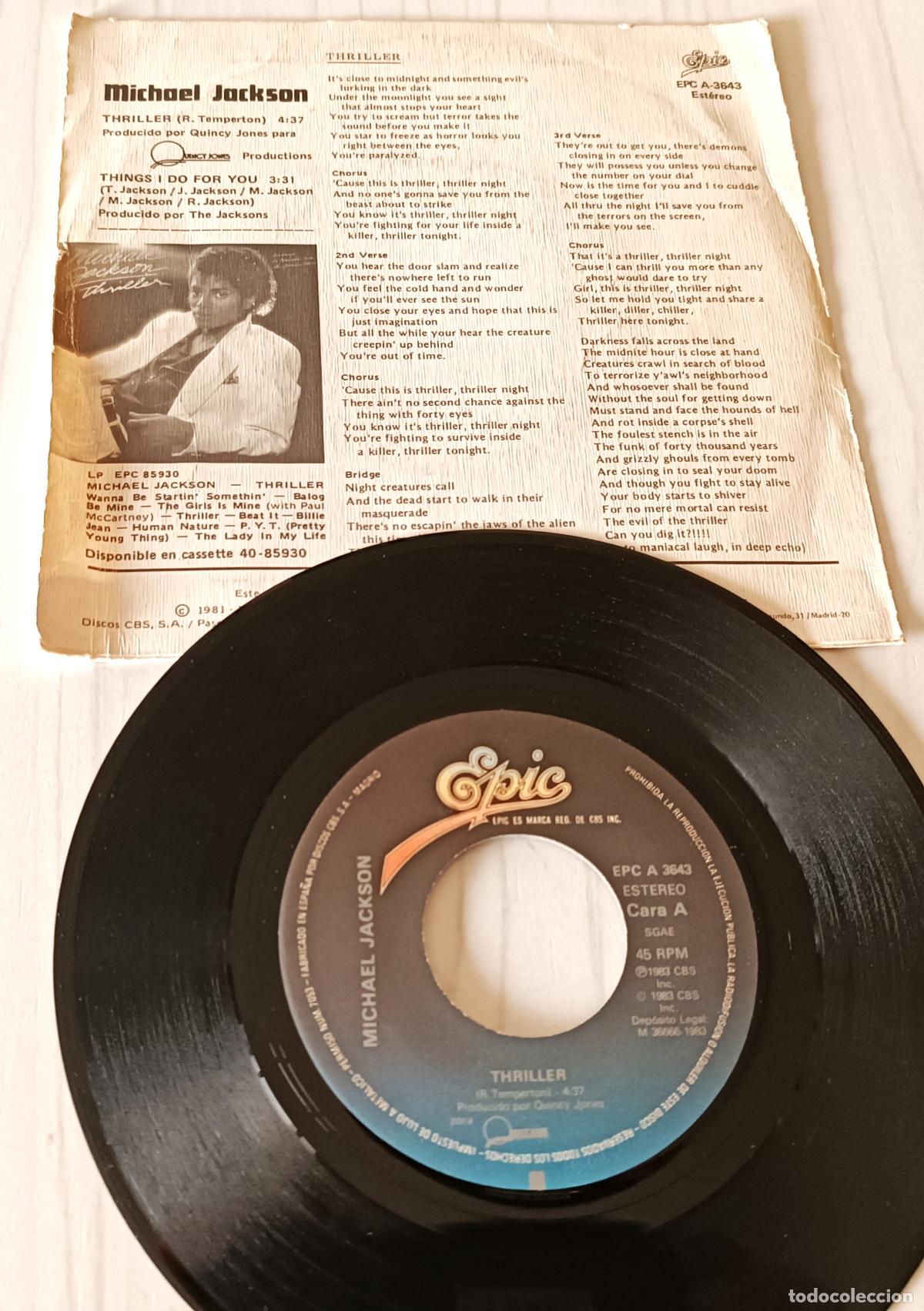 Discos de vinilo: MICHAEL JACKSON - THRILLER EPC EPIC - 1983 - Foto 2
