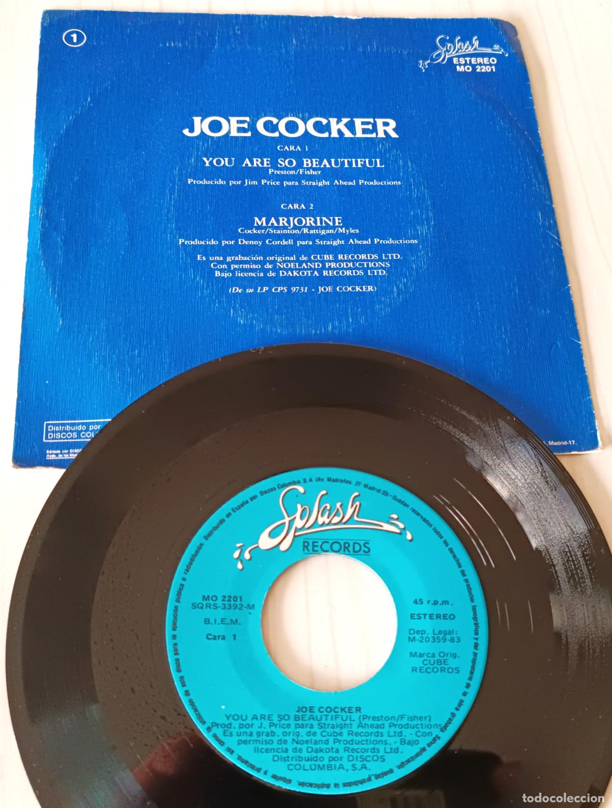 Discos de vinilo: JOE COCKER - YOU ARE SO BEAUTIFUL SPLASH - 1983 - Foto 2